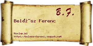 Belász Ferenc névjegykártya